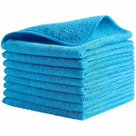 Rubbermaid Commercial Microfiber Cleaning Cloths, 12 x 12, Blue, 24/Pack - For Commercial - Cloth - 12" Length x 12" Width - Reusable, Durable, Bleach-safe, Launderable, Chemical Resistant - Blue Product Image 
