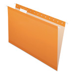 Pendaflex Colored Reinforced Hanging Folders, Legal Size, 1/5-Cut Tabs, Orange, 25/Box (PFX415315ORA) View Product Image