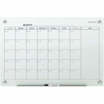 Quartet Infinity Magnetic Glass Dry-Erase Calendar Board - Monthly - 1 Month - White - Tempered Glass - 36" Height x 48" Width Product Image 