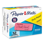 Paper Mate Pink Pearl Eraser, For Pencil Marks, Rectangular Block, Large, Pink, 12/Box (PAP70521) View Product Image