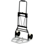 Safco Stow-Away Medium Hand Truck - Telescopic Handle - 275 lb Load Capacity - 2 Casters - 7" Caster Size - Aluminum Product Image 