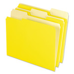 Pendaflex Interior File Folders, 1/3-Cut Tabs: Assorted, Letter Size, Yellow, 100/Box (PFX421013YEL) View Product Image