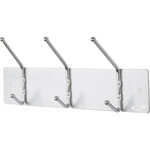 Safco 3-Hook Contemporary Steel Coat Hooks - 3 Hooks - 10 lb (4.54 kg) Capacity - 7" Height x 18" Width - for Garment - Steel Product Image 