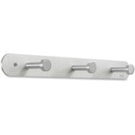 Safco Nail Head Coat Hook - 3 Hooks - 30 lb (13.61 kg) Capacity - 2" Height x 18" Width - 1" Size - for Garment Product Image 