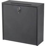 Safco Wall-mounted Inter-department Locking Mailbox - Internal Dimensions: 12" Height - External Dimensions: 18" Width x 7.3" Depth x 18" Height - Hinged Closure - Steel - Black Product Image 