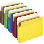 Smead Straight Tab Cut Letter Recycled File Pocket - 8 1/2" x 11" - 3 1/2" Expansion - Top Tab Location - Yellow, Green, Red, Blue, Redrope - Tear Resistant Product Image 