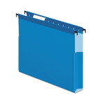 Pendaflex SureHook Reinforced Extra-Capacity Hanging Box File, 1 Section, 3" Capacity, Letter Size, 1/5-Cut Tabs, Blue, 25/Box View Product Image