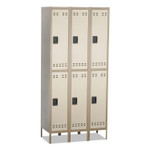 Safco Double-Tier, Three-Column Locker, 36w x 18d x 78h, Two-Tone Tan (SAF5526TN) View Product Image
