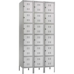 Safco Six-Tier Two-tone 3 Column Locker with Legs - 36" Width x 18" Depth x 78" Height - 3 x Shelf(ves) - Recessed Locking Handle - Gray Product Image 