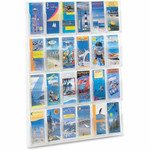 Safco 24-Pamphlet Display Rack - 24 Pocket(s) - 41" Height x 30" Width x 2" Depth - Break Resistant - Clear - Plastic Product Image 