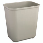 Rubbermaid Commercial Fire Resistant Wastebasket, 7 gal, Fiberglass, Gray View Product Image