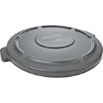 Rubbermaid Commercial Brute 32-Gallon Container Flat Lid - Round - 22.3" Diameter - Plastic - Gray Product Image 