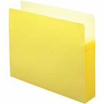 Smead Straight Tab Cut Letter Recycled File Pocket - 8 1/2" x 11" - 5 1/4" Expansion - Top Tab Location - Card Stock - Yellow Product Image 