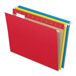 Pendaflex Colored Hanging Folders, Letter Size, 1/5-Cut Tabs, Three-Color Assortment, 25/Box (PFX81612) View Product Image