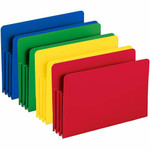 Smead Straight Tab Cut Legal File Pocket - 8 1/2" x 14" - 3 1/2" Expansion - Polypropylene - Blue, Green, Red, Yellow Product Image 