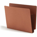 Smead Straight Tab Cut Letter Recycled File Pocket - 8 1/2" x 11" - 5 1/4" Expansion - 12.5 pt. - 2 Plys - Dark Brown Product Image 