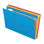 Pendaflex Colored Hanging Folders, Letter Size, 1/5-Cut Tabs, Five-Color Assortment, 25/Box (PFX81663) View Product Image