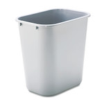 Rubbermaid Commercial Deskside Plastic Wastebasket, 7 gal, Plastic, Gray View Product Image