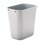 Rubbermaid Commercial Deskside Plastic Wastebasket, 7 gal, Plastic, Gray View Product Image