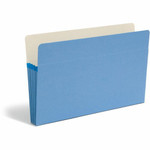 Smead Straight Tab Cut Legal Recycled File Pocket - 8 1/2" x 14" - 3 1/2" Expansion - Top Tab Location - Blue - Tear Resistant Product Image 