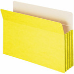 Smead Straight Tab Cut Legal Recycled File Pocket - 8 1/2" x 14" - 3 1/2" Expansion - Top Tab Location - Yellow - Tear Resistant Product Image 