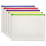 Pendaflex Poly Zip Envelope, Zipper Closure, 10 x 13, Assorted Colors, 5/Pack (PFX85292) View Product Image