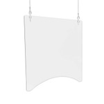 deflecto Hanging Barrier, 23.75" x 23.75", Acrylic, Clear, 2/Carton (DEFPBCHA2424) View Product Image