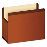 Pendaflex Premium Reinforced Expanding File Pockets, 5.25" Expansion, Letter Size, Red Fiber, 5/Box (PFX85545) View Product Image