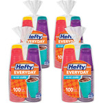 Hefty Everyday 16 oz Disposable Party Cups - 16 fl oz - Yellow, Purple, Red, Teal, Assorted Bright - Plastic - Cold Drink, Party - 100/Pack Product Image 