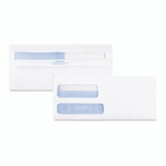 Quality Park Double Window Redi-Seal Security-Tinted Envelope, #9, Commercial Flap, Redi-Seal Adhesive Closure, 3.88 x 8.88, White, 500/BX View Product Image