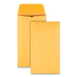 Quality Park Kraft Coin and Small Parts Envelope, #6, Square Flap, Gummed Closure, 3.38 x 6, Brown Kraft, 500/Box View Product Image