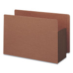 Smead Redrope Drop-Front End Tab File Pockets, Fully Lined 6.5" High Gussets, 5.25" Expansion, Legal Size, Redrope/Brown, 10/Box View Product Image