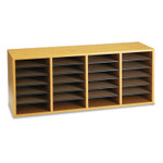 Safco Wood/Laminate Sorter, 24 Compartments, 39.25 x 11.75 x 16.25, Medium Oak (SAF9423MO) Product Image 