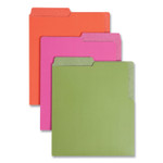 Smead Organized Up Heavyweight Vertical File Folders, 1/2-Cut Tabs, Letter Size, Assorted: Fuchsia/Orange/Peridot Green, 6/Pack View Product Image
