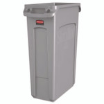 Rubbermaid Commercial Slim Jim with Venting Channels, 23 gal, Plastic, Gray View Product Image