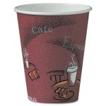 SOLO Paper Hot Drink Cups in Bistro Design, 8 oz, Maroon, 500/Carton (SCCOF8BI0041) View Product Image