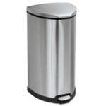 Safco Step-On Receptacle, 10 gal, Stainless Steel, Chrome/Black (SAF9687SS) View Product Image