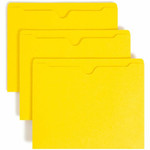 Smead Colored Straight Tab Cut Letter Recycled File Jacket - 8 1/2" x 11" - 11 pt. - 2 Plys - Yellow - Slip Resistant, Reinforced Tab Product Image 