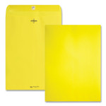 Quality Park Clasp Envelope, 28 lb Bond Weight Paper, #90, Square Flap, Clasp/Gummed Closure, 9 x 12, Yellow, 10/Pack View Product Image