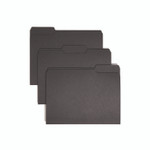 Smead Interior File Folders, 1/3-Cut Tabs: Assorted, Letter Size, 0.75" Expansion, Black/Gray, 100/Box View Product Image