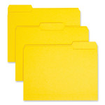 Smead Interior File Folders, 1/3-Cut Tabs: Assorted, Letter Size, 0.75" Expansion, Yellow, 100/Box View Product Image