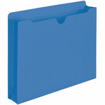 Smead Colored Straight Tab Cut Letter Recycled File Jacket - 8 1/2" x 11" - 2" Expansion - 11 pt. - 2 Plys - Blue Product Image 