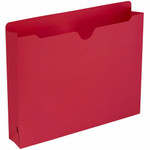 Smead Colored Straight Tab Cut Letter Recycled File Jacket - 8 1/2" x 11" - 2" Expansion - 11 pt. - 2 Plys - Red Product Image 