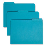 Smead Interior File Folders, 1/3-Cut Tabs: Assorted, Letter Size, 0.75" Expansion, Teal, 100/Box View Product Image