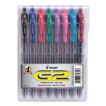 Pilot G2 Premium Gel Pen Convenience Pack, Retractable, Bold 1 mm, Assorted Ink and Barrel Colors, 8/Pack (PIL31654) View Product Image