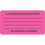 Tabbies ALLERY/DRUG REACTIONS Alert Labels - 3 1/4" Width x 1 3/4" Length - Pink Product Image 