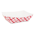 SCT Paper Food Baskets, 1 lb Capacity, Red/White, Paper, 1,000/Carton (SCH0413) View Product Image