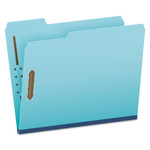 Pendaflex Heavy-Duty Pressboard Folders with Embossed Fasteners, 1/3-Cut Tabs, 1" Expansion, 2 Fasteners, Letter Size, Blue, 25/Box (PFXFP213) View Product Image