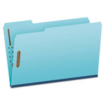 Pendaflex Heavy-Duty Pressboard Folders with Embossed Fasteners, 1/3-Cut Tabs, 1" Expansion, 2 Fasteners, Legal Size, Blue, 25/Box View Product Image