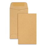 Quality Park Kraft Coin and Small Parts Envelope, #3, Round Flap, Gummed Closure, 2.5 x 4.25, Brown Kraft, 500/Box View Product Image